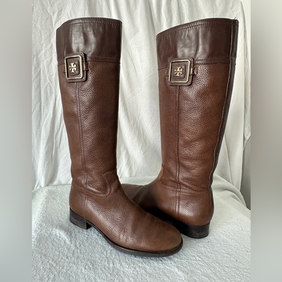 Tory Burch Leather Julian Logo Plaque womens tall Riding Boots‎ size 11 - Picture 3 of 14